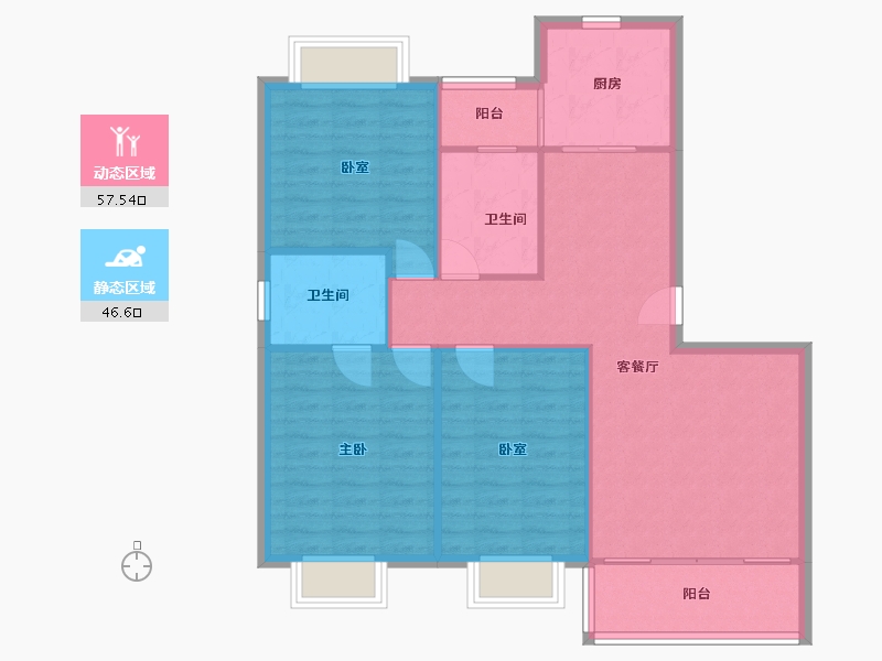 江苏省-苏州市-花苑新村-110.00-户型库-动静分区