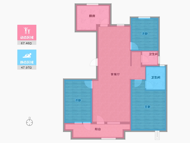 山东省-威海市-格雅花园-103.20-户型库-动静分区