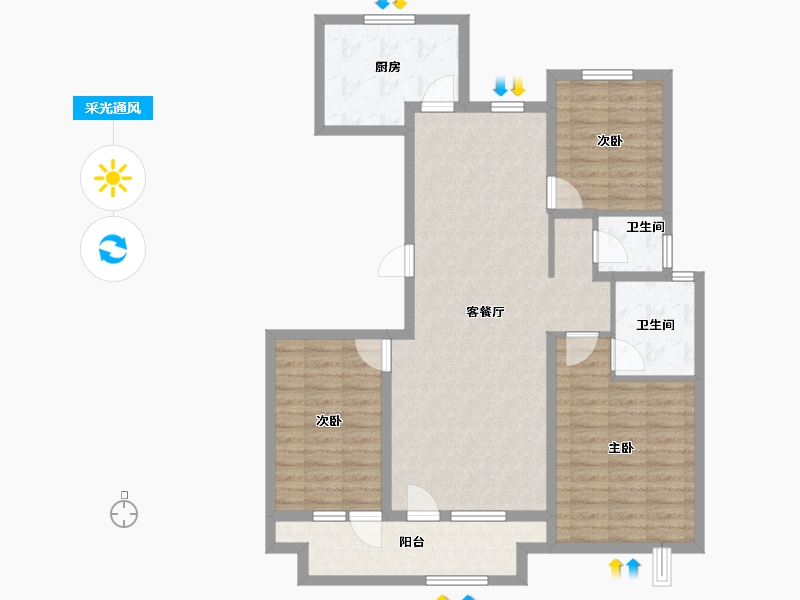 山东省-威海市-格雅花园-103.20-户型库-采光通风