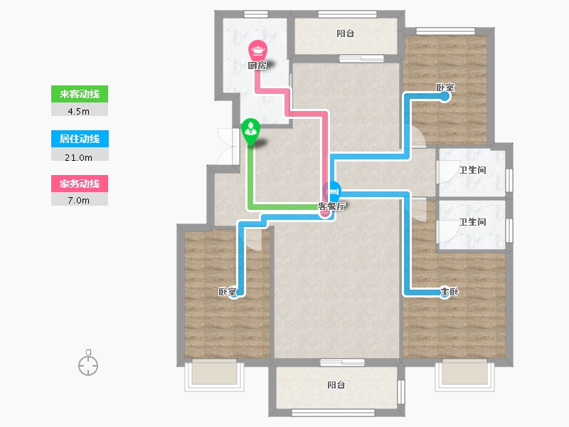 湖北省-黄冈市-黄梅·北瑞景-109.57-户型库-动静线