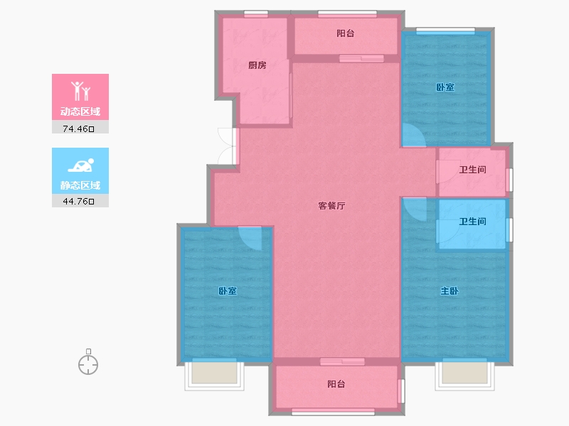 湖北省-黄冈市-黄梅·北瑞景-109.57-户型库-动静分区