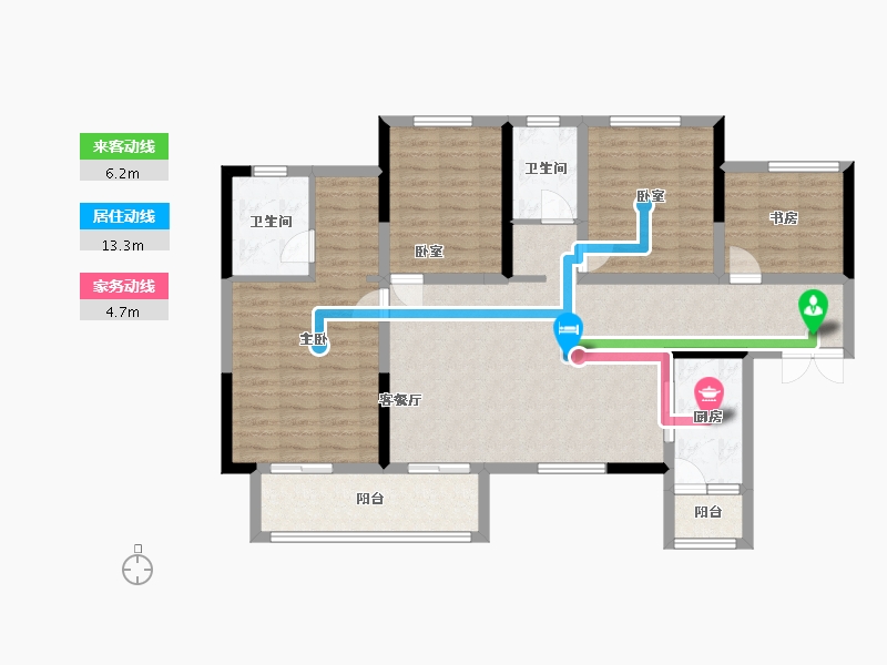 四川省-成都市-崇庆花园-130.00-户型库-动静线