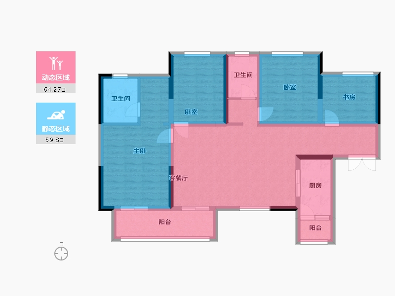 四川省-成都市-崇庆花园-130.00-户型库-动静分区