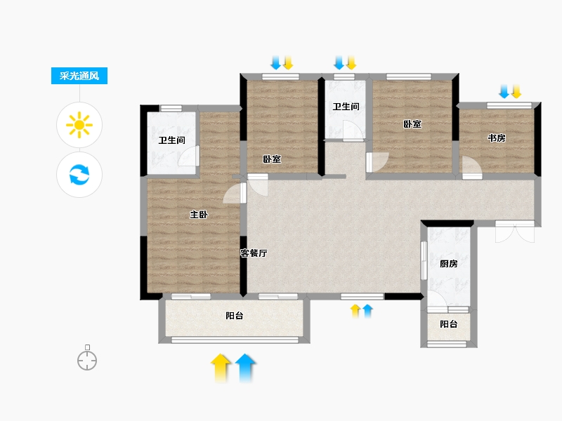 四川省-成都市-崇庆花园-130.00-户型库-采光通风