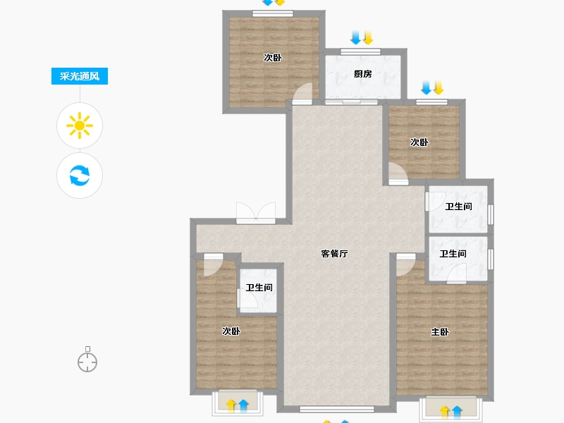 河北省-承德市-禧悦天著-128.06-户型库-采光通风