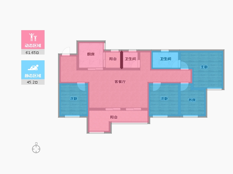 四川省-绵阳市-东原鸿山启城-93.04-户型库-动静分区