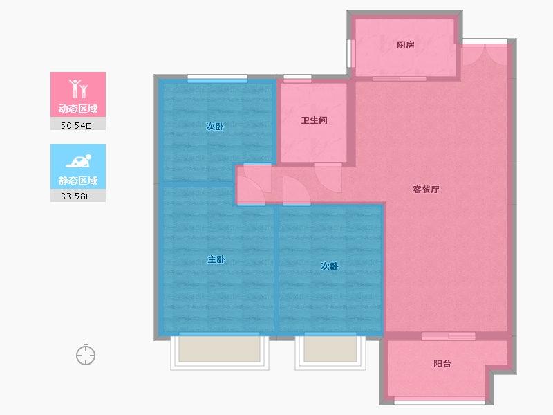 湖北省-荆门市-佳信凯旋城-81.00-户型库-动静分区