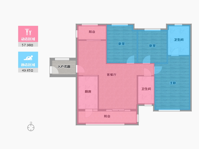 贵州省-贵阳市-中天未来方舟F6组团-115.00-户型库-动静分区