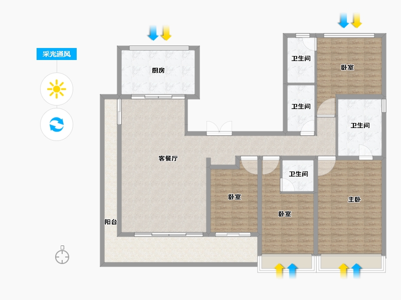 山东省-泰安市-西湖龙胤-159.54-户型库-采光通风