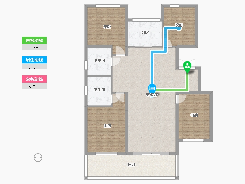 辽宁省-盘锦市-康桥M区公园里-131.00-户型库-动静线