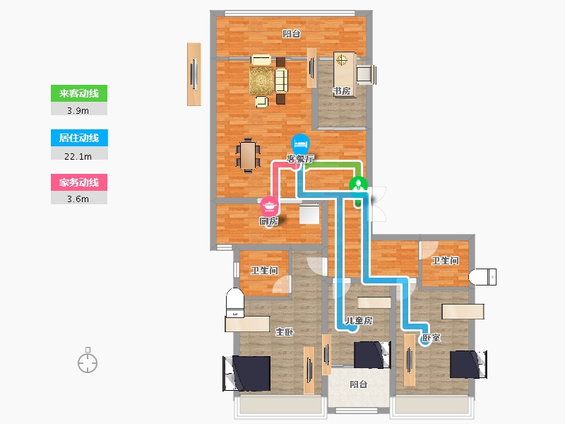 山东省-泰安市-东湖壹号-120.84-户型库-动静线