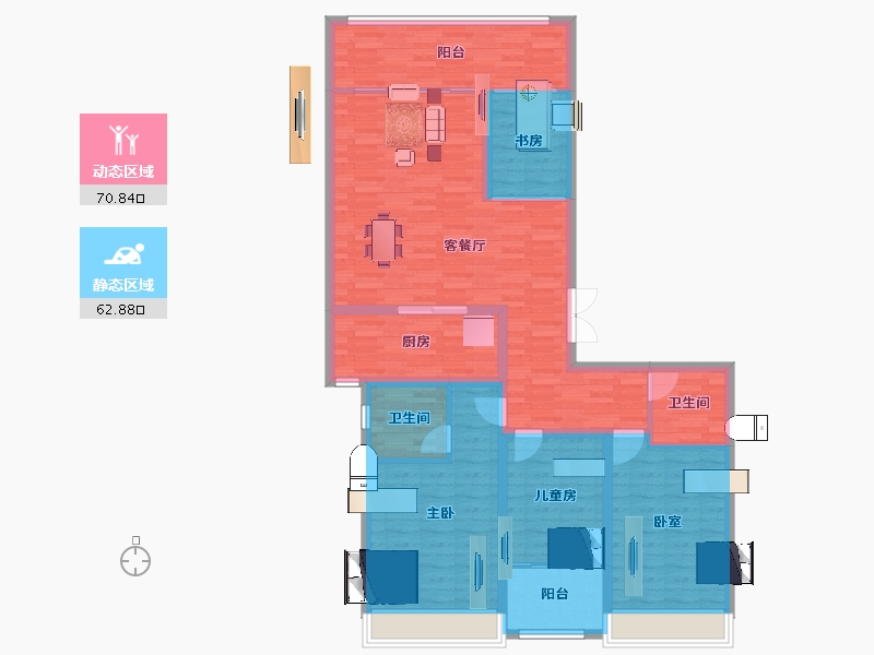 山东省-泰安市-东湖壹号-120.84-户型库-动静分区