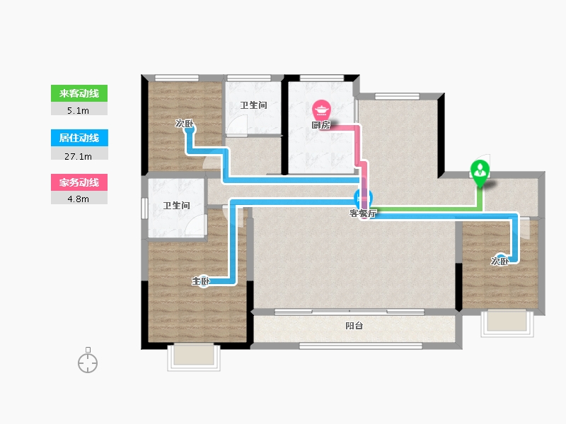 陕西省-榆林市-盛景和苑-118.32-户型库-动静线