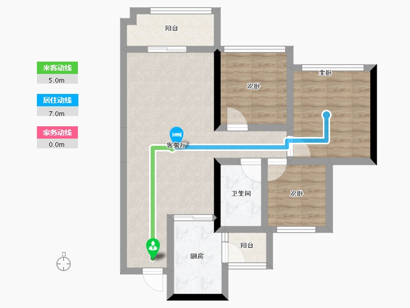 四川省-绵阳市-东原鸿山启城-65.70-户型库-动静线