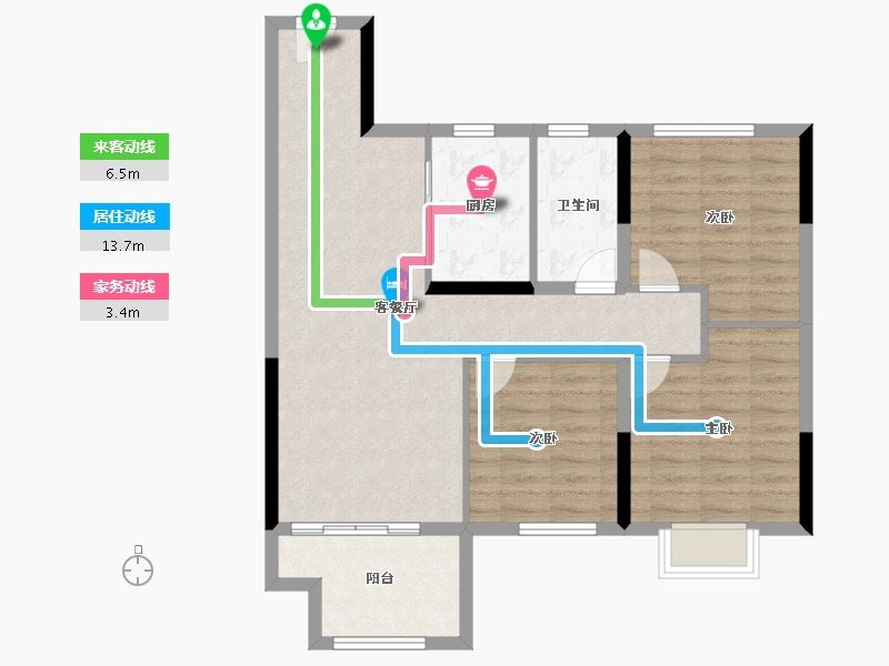 陕西省-榆林市-金沙御庭-83.13-户型库-动静线