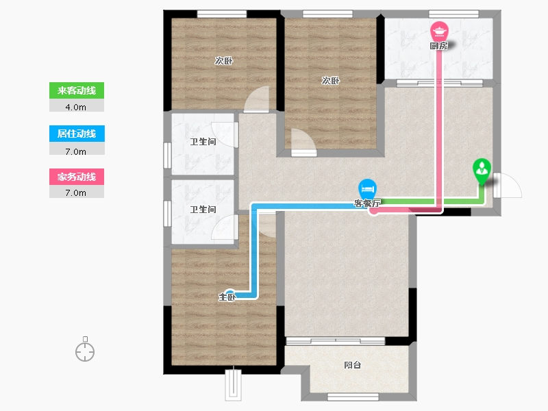 陕西省-榆林市-德信升开·融汇里-92.54-户型库-动静线