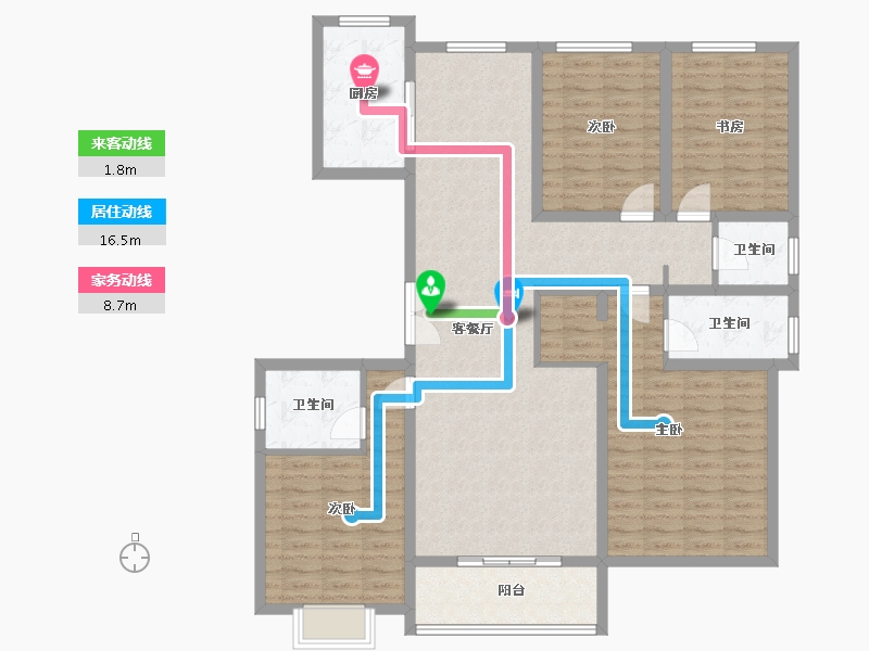 山东省-泰安市-华宁.嘉禾园-133.42-户型库-动静线