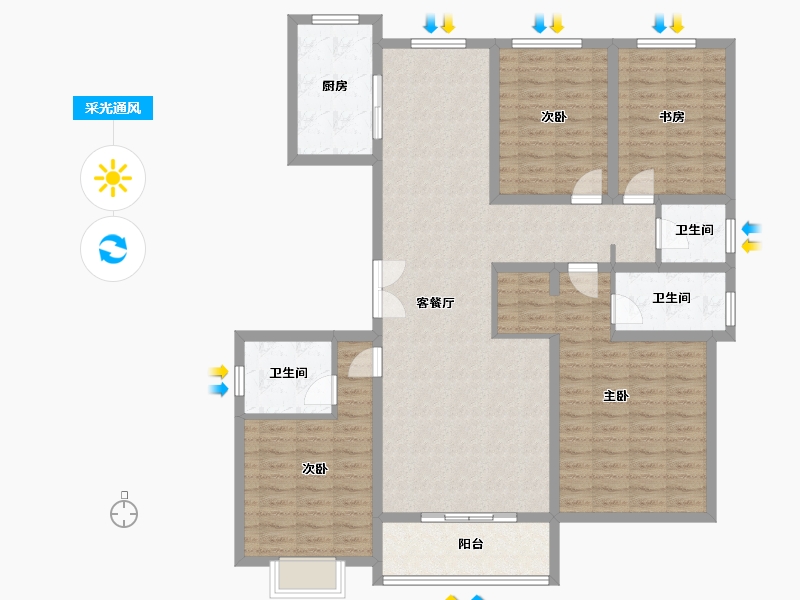 山东省-泰安市-华宁.嘉禾园-133.42-户型库-采光通风