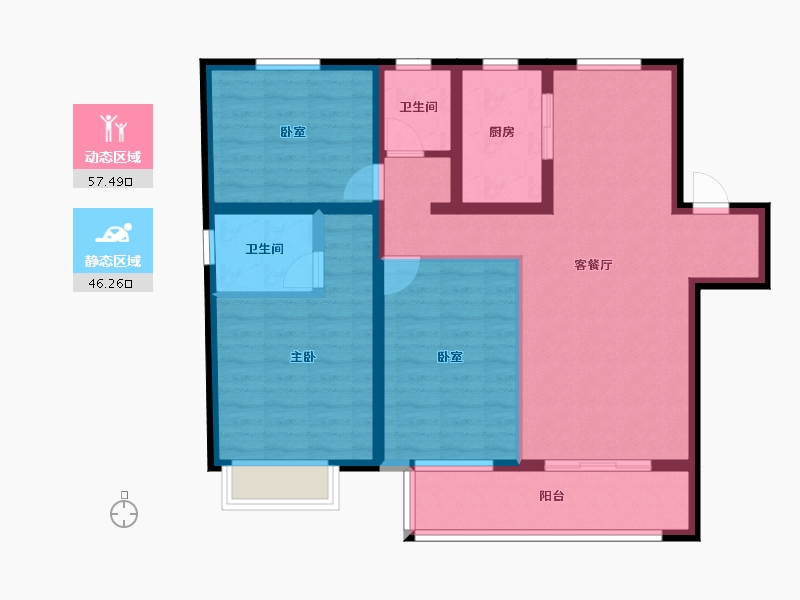 安徽省-宿州市-翔茂悦·府-92.00-户型库-动静分区