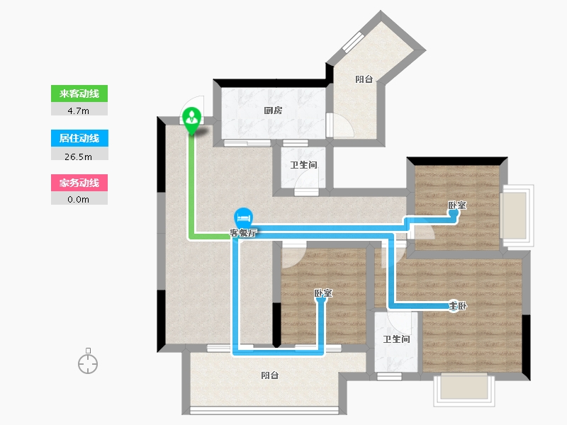 贵州省-铜仁市-桐达翰林居-87.00-户型库-动静线