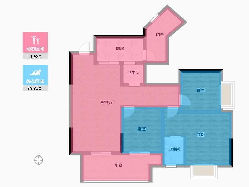 贵州省-铜仁市-桐达翰林居-87.00-户型库-动静分区