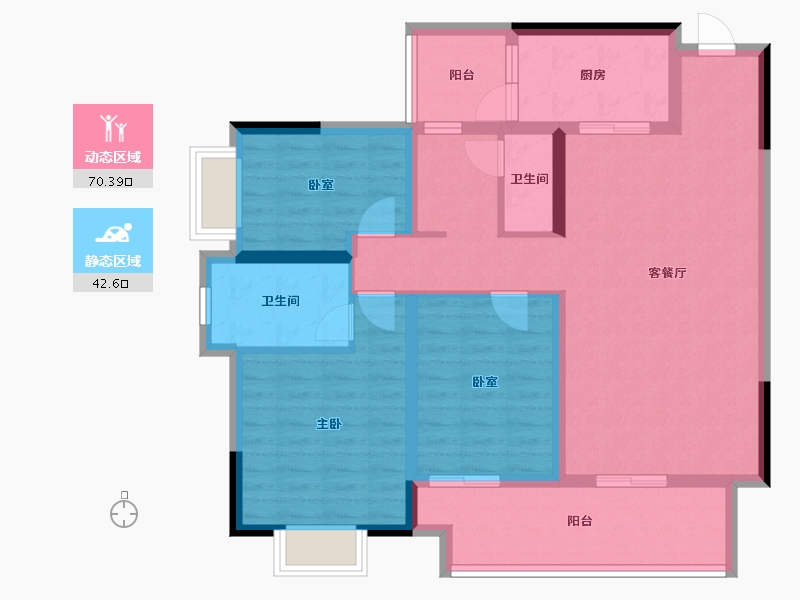 贵州省-铜仁市-桐达翰林居-100.47-户型库-动静分区