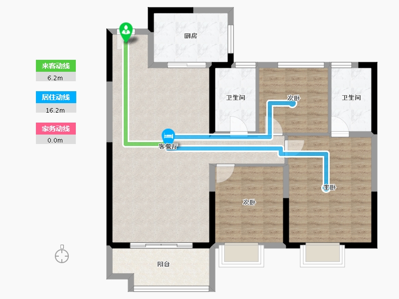 山东省-泰安市-碧桂园天空之境-101.87-户型库-动静线