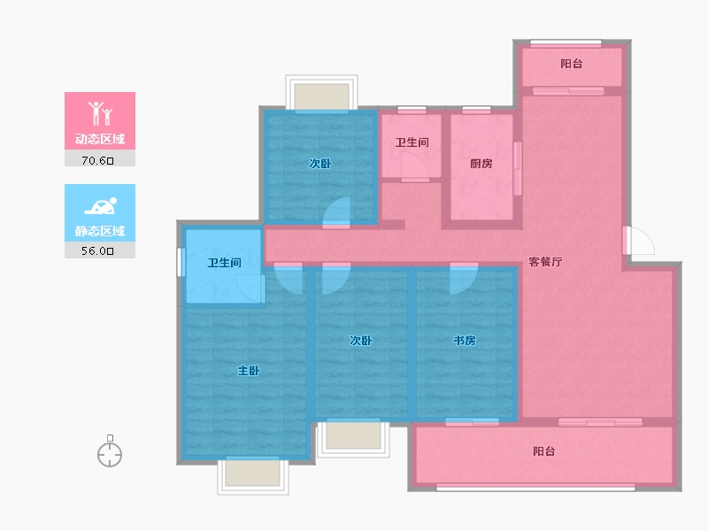 江西省-吉安市-顺泰中央公馆-111.91-户型库-动静分区