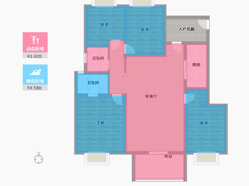 贵州省-铜仁市-中瑞恒泰水上明珠-110.66-户型库-动静分区