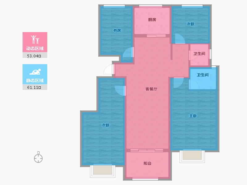 陕西省-榆林市-汇兴花园-101.87-户型库-动静分区