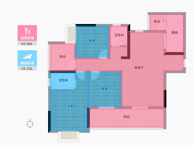 贵州省-铜仁市-​桐达山居-95.20-户型库-动静分区