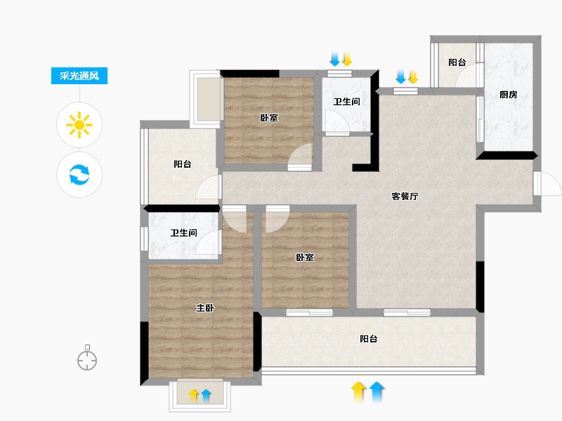 贵州省-铜仁市-​桐达山居-95.20-户型库-采光通风