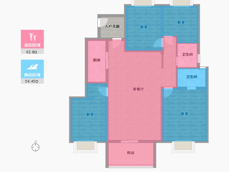 贵州省-铜仁市-中瑞恒泰水上明珠-110.44-户型库-动静分区