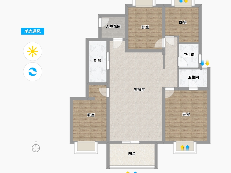 贵州省-铜仁市-中瑞恒泰水上明珠-110.44-户型库-采光通风