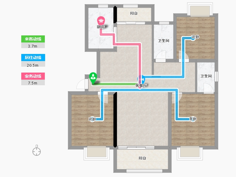 江西省-吉安市-汇金壹号-104.13-户型库-动静线