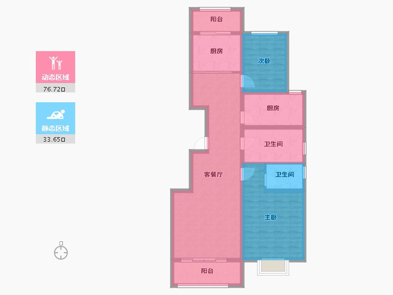 陕西省-榆林市-万泰紫郡-98.52-户型库-动静分区