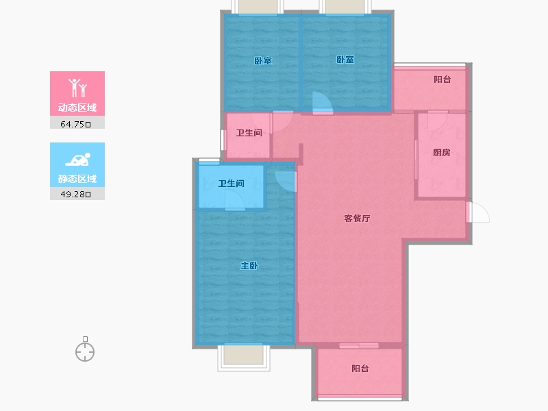 贵州省-铜仁市-中瑞恒泰水上明珠-103.48-户型库-动静分区