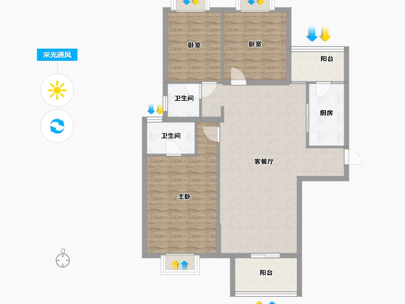 贵州省-铜仁市-中瑞恒泰水上明珠-103.48-户型库-采光通风