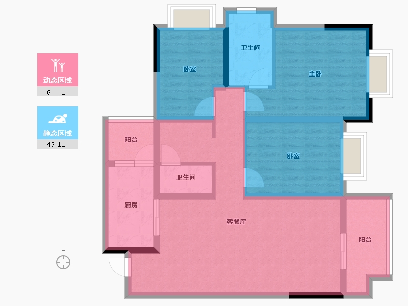 贵州省-铜仁市-桐达翰林居-97.16-户型库-动静分区