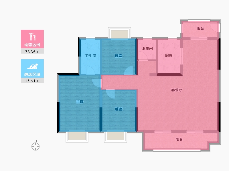 湖北省-黄冈市-卓尔·黄冈客厅-112.20-户型库-动静分区