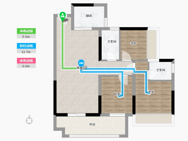 江苏省-苏州市-景园-81.00-户型库-动静线