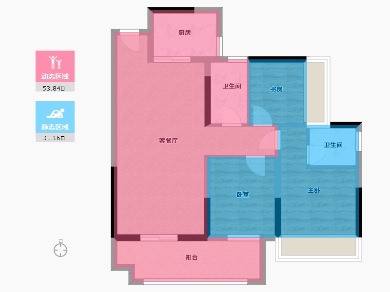 江苏省-苏州市-景园-81.00-户型库-动静分区