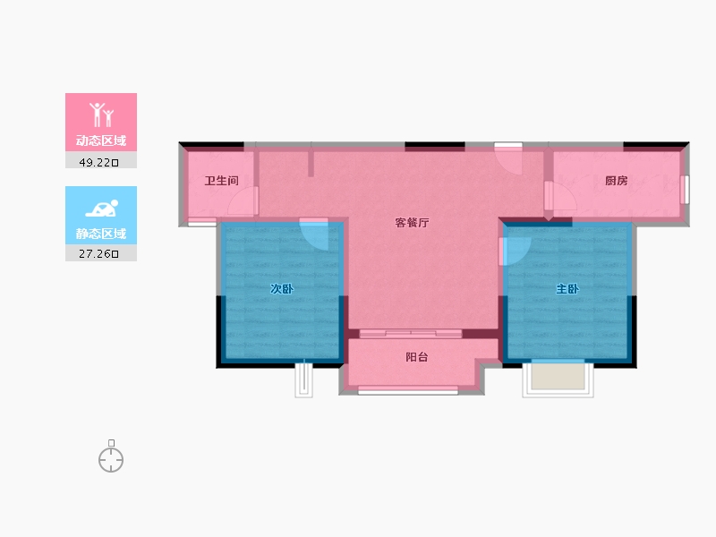 陕西省-榆林市-德信升开·融汇里-67.94-户型库-动静分区