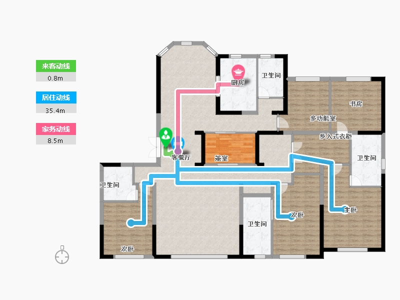 内蒙古自治区-呼和浩特市-中海臻如府-196.00-户型库-动静线