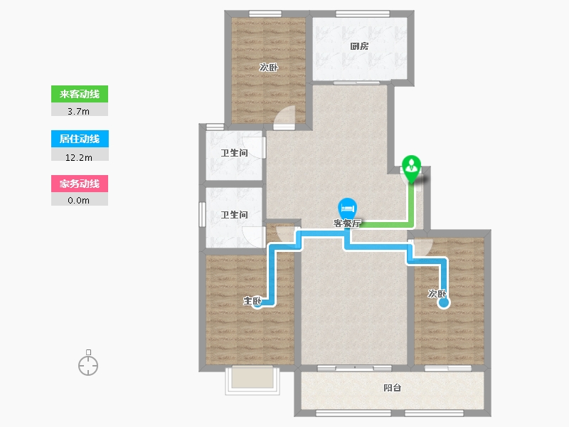 山东省-泰安市-东平文轩华庭-104.97-户型库-动静线