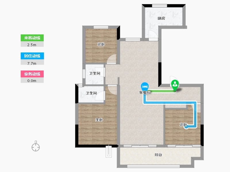 陕西省-榆林市-盛景蘭亭-90.15-户型库-动静线