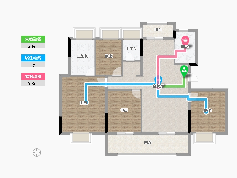 湖北省-黄冈市-麻城升华·翡翠一品-114.85-户型库-动静线