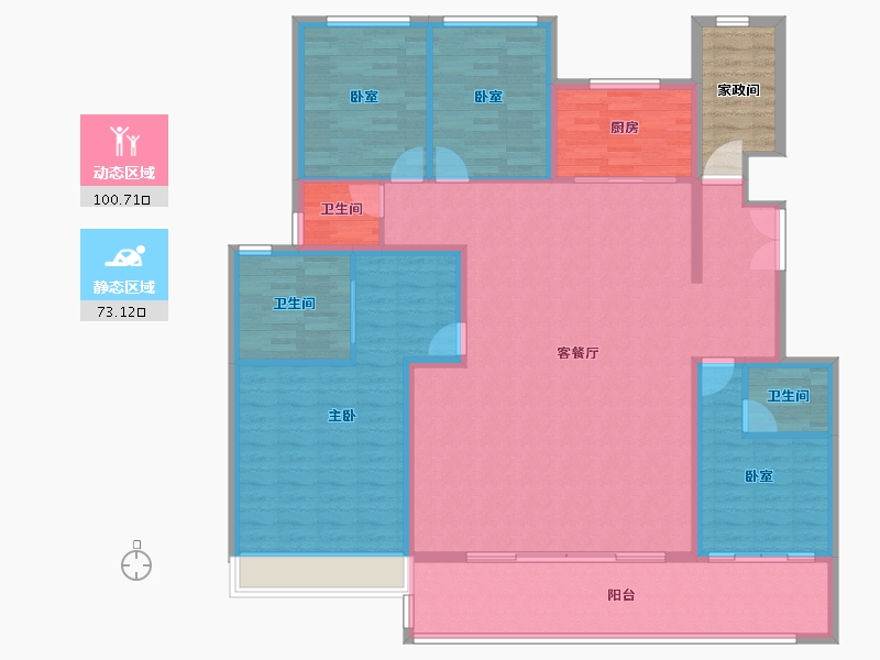 山东省-泰安市-西湖龙胤-165.60-户型库-动静分区