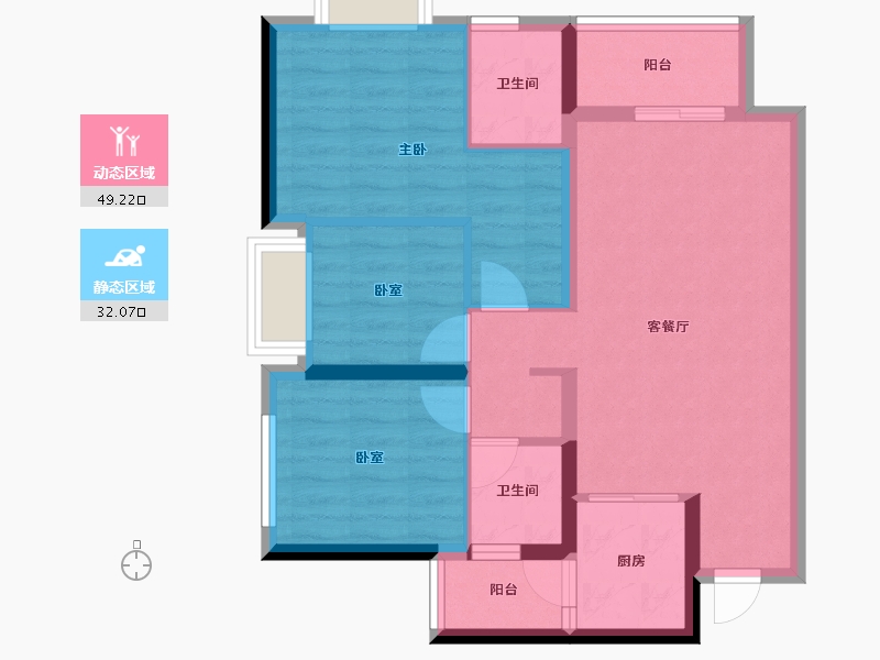 贵州省-铜仁市-​桐达山居-71.76-户型库-动静分区