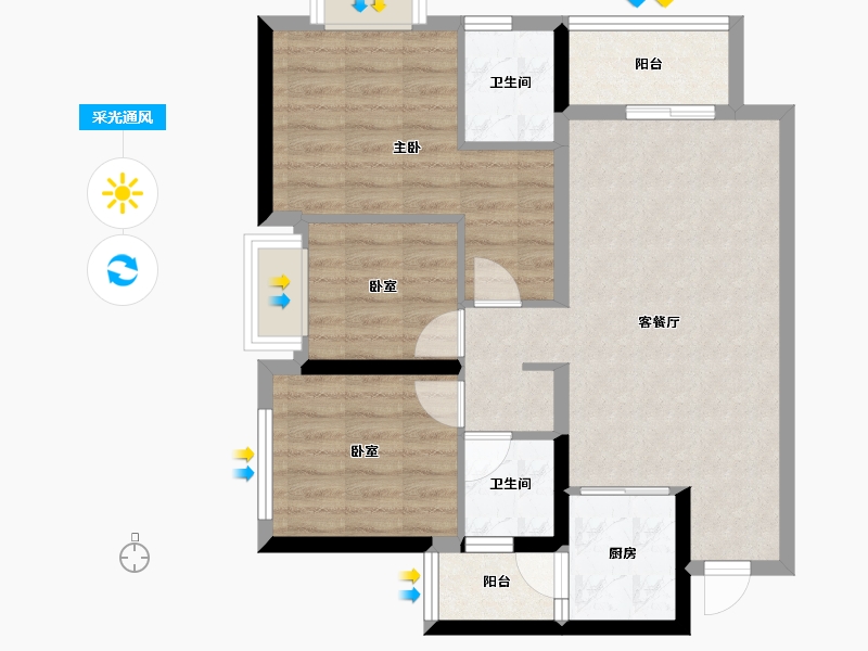 贵州省-铜仁市-​桐达山居-71.76-户型库-采光通风